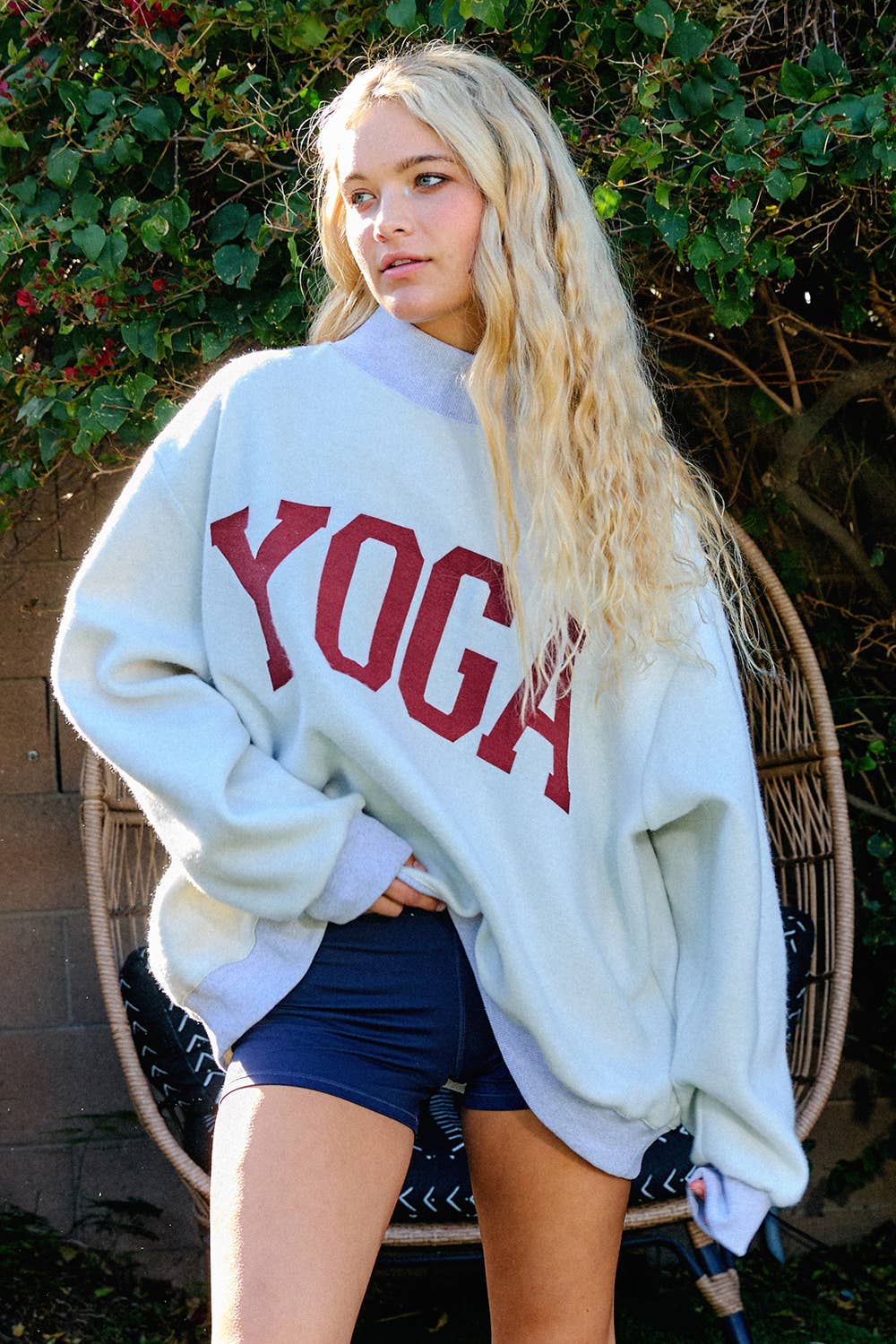PILATES & YOGA Reversible Mockneck Sweatshirt