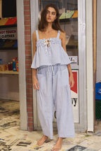 Seersucker Gingham Print Tank Top