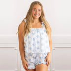 Blue Rose Ruffle Sleep Set