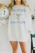 Blue Bows Oversized Sweatshirt