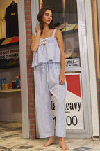 Seersucker Gingham Print Tank Top