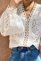 Eyelet Lace Cotton Blouse