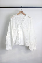 Eyelet Lace Cotton Blouse