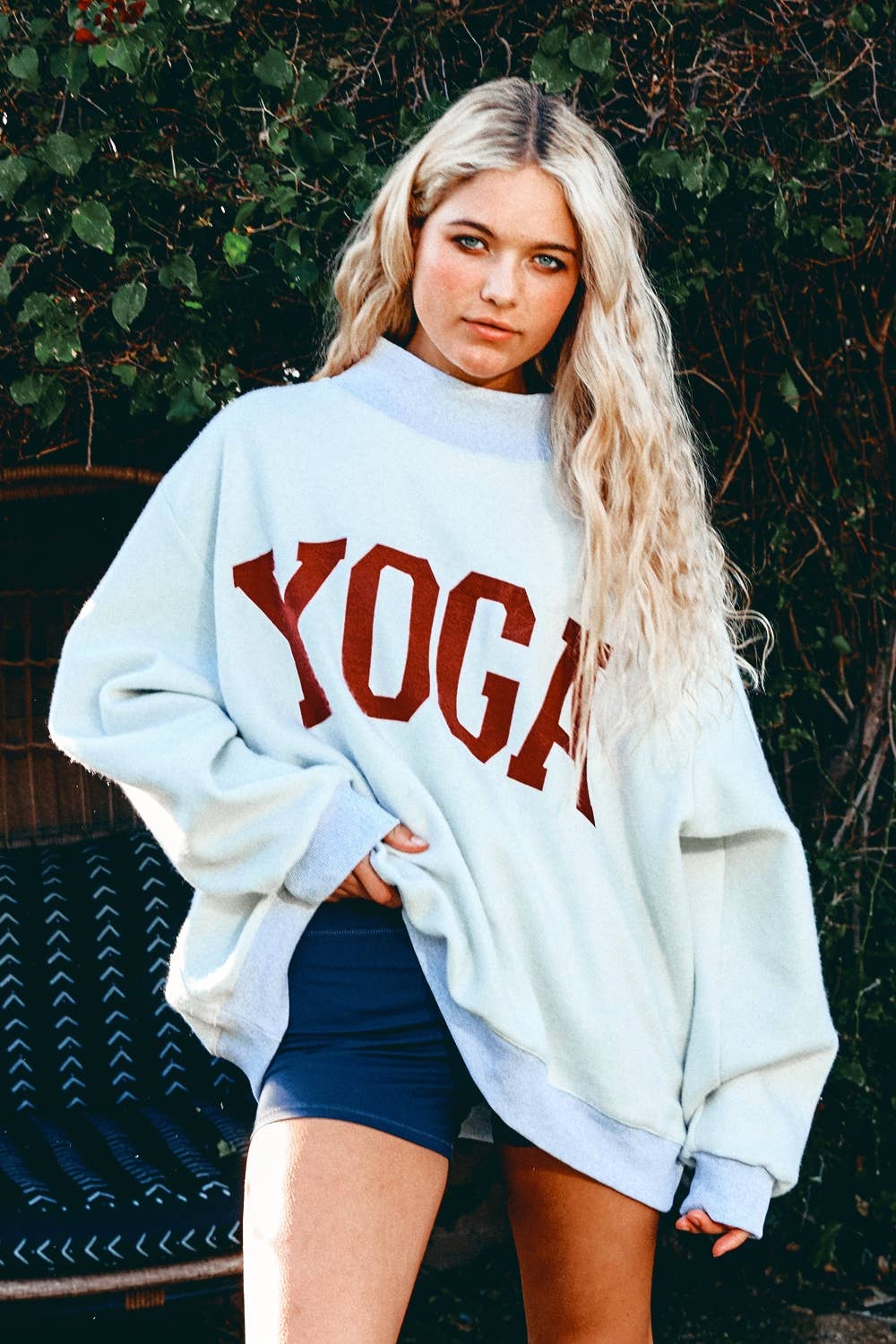 PILATES & YOGA Reversible Mockneck Sweatshirt