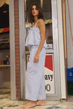 Seersucker Gingham Print Tank Top