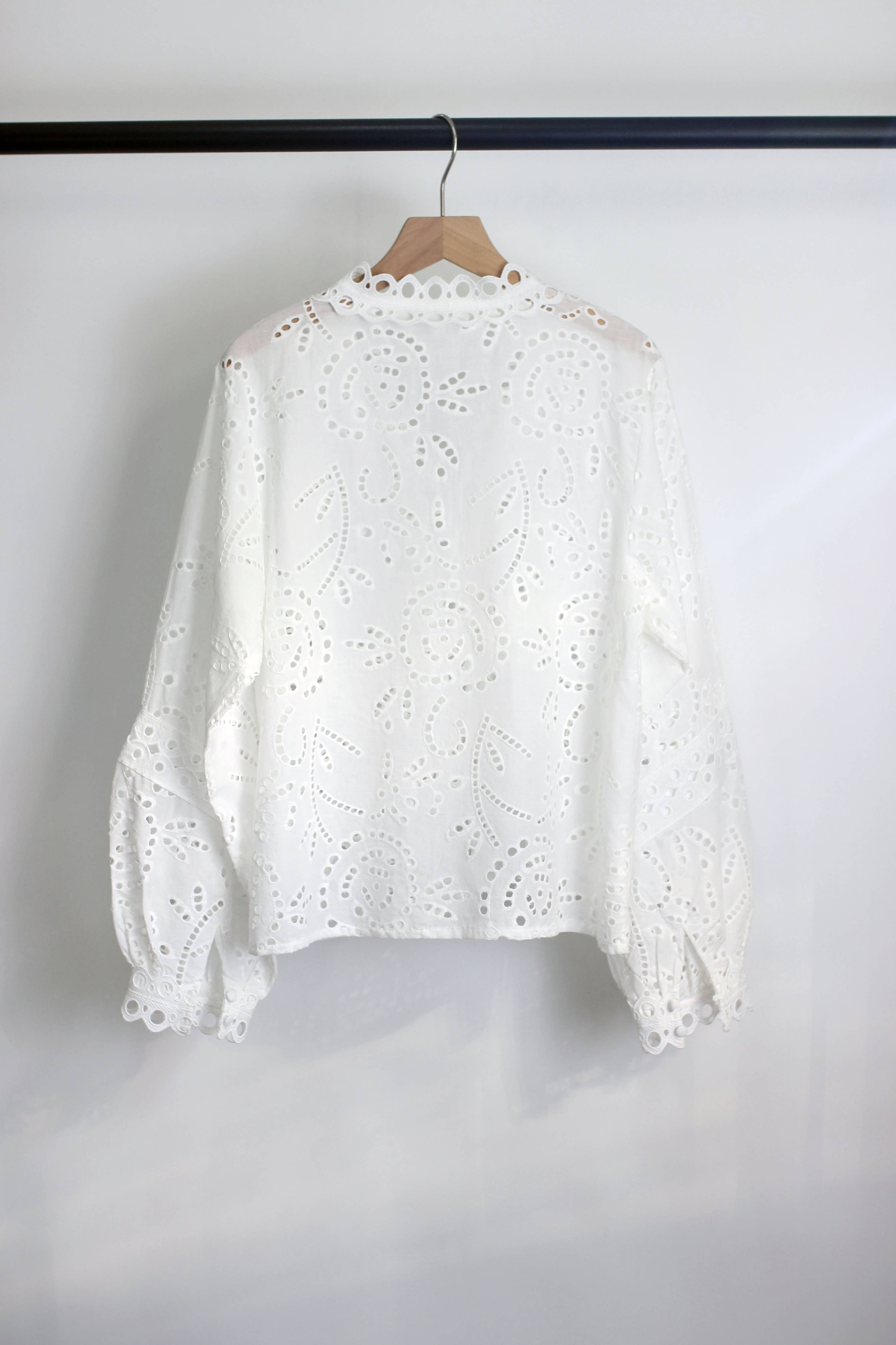 Eyelet Lace Cotton Blouse