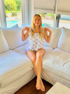 Blue Rose Ruffle Sleep Set