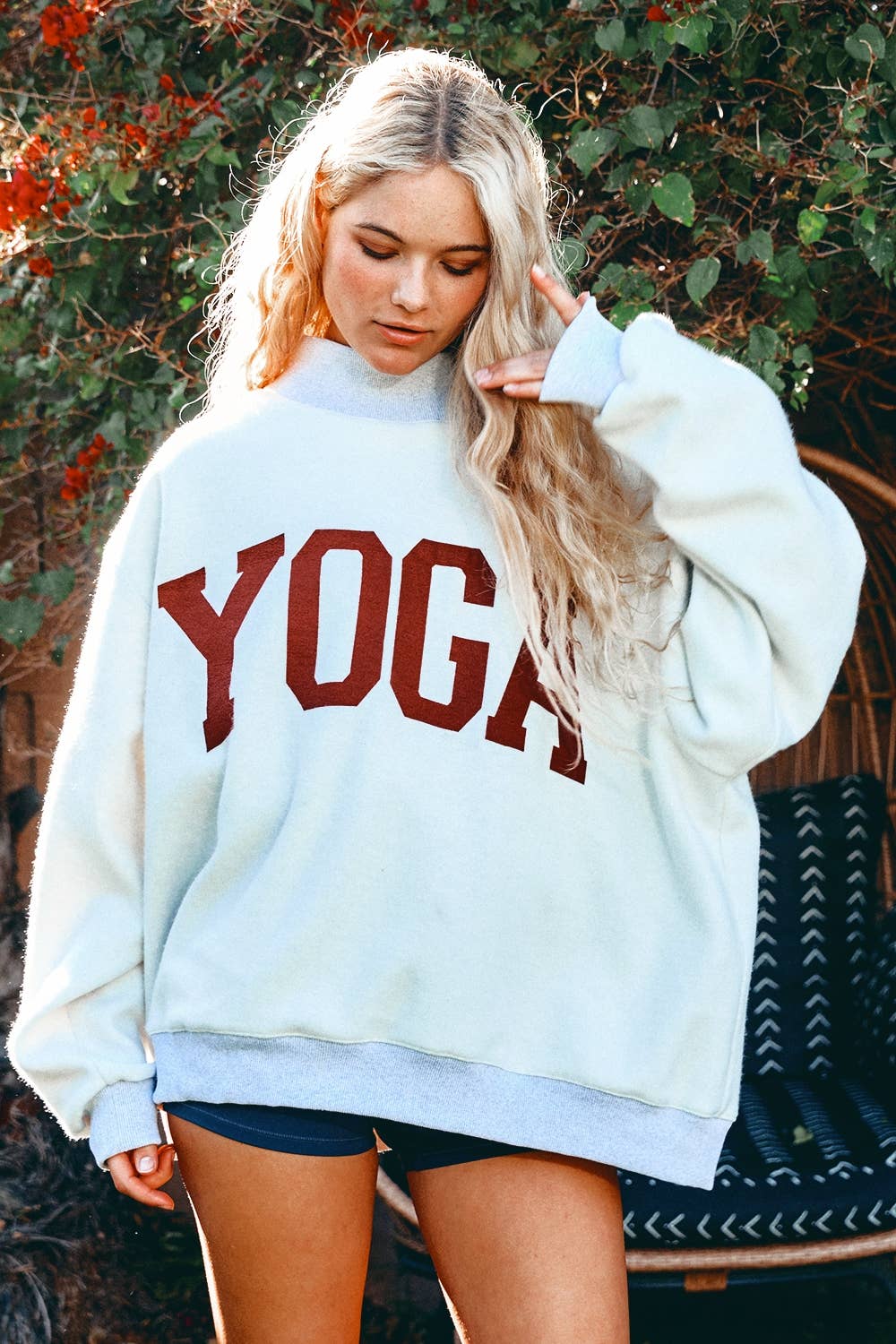 PILATES & YOGA Reversible Mockneck Sweatshirt