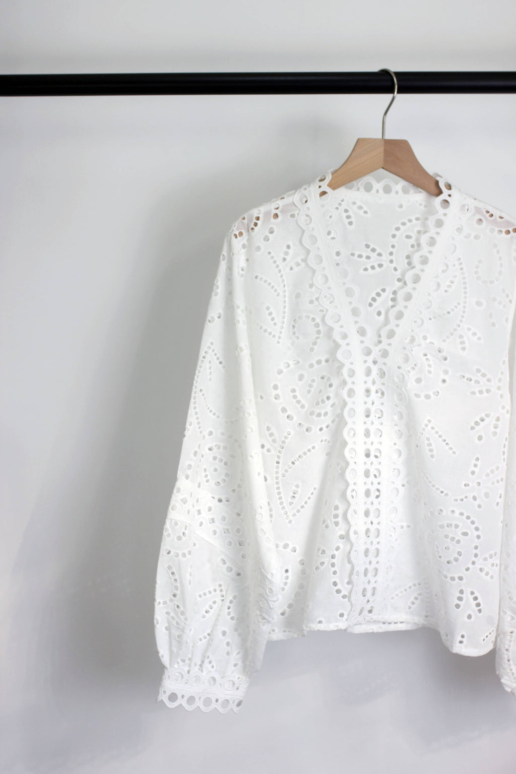 Eyelet Lace Cotton Blouse