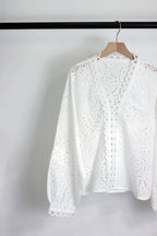 Eyelet Lace Cotton Blouse