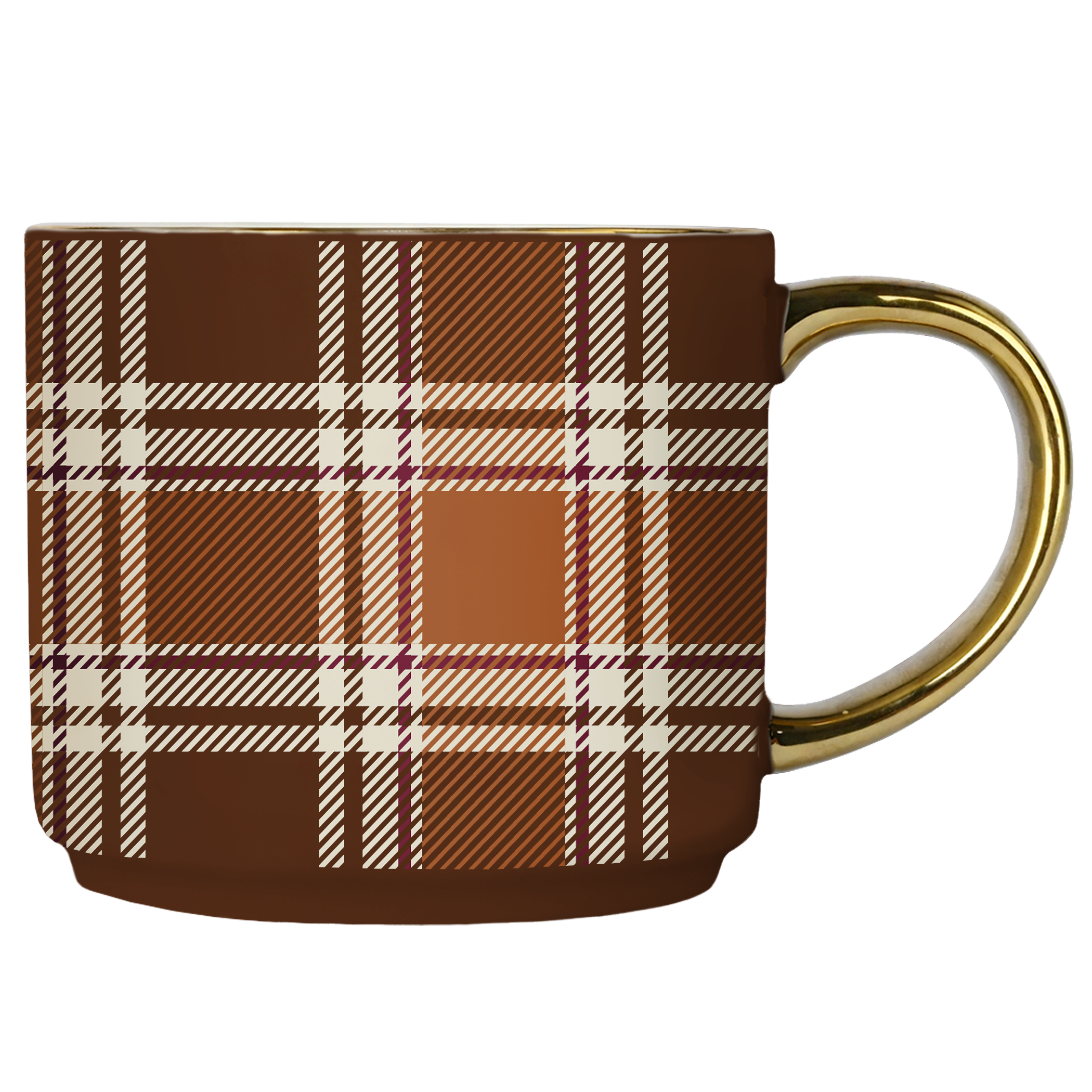 Brown Plaid Coffee Mug