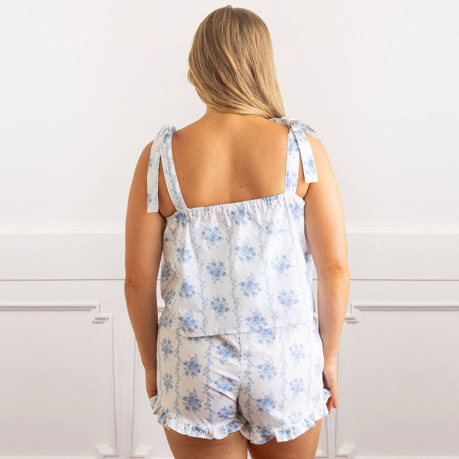 Blue Rose Ruffle Sleep Set